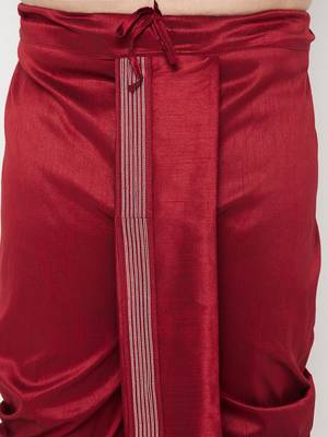 maroon embroidered dhoti 4