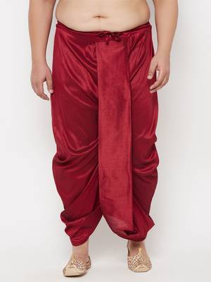 maroon solid dhoti 1