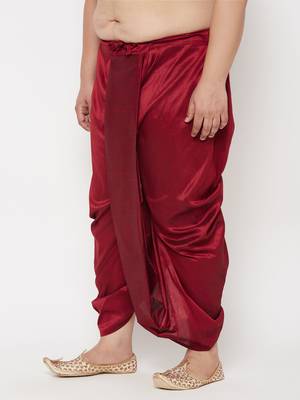maroon solid dhoti 2