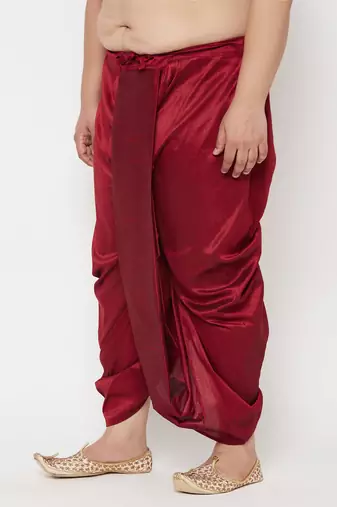 maroon solid dhoti