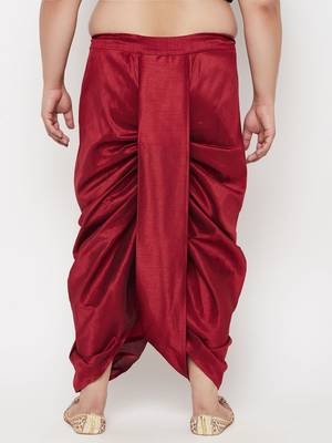 maroon solid dhoti 3