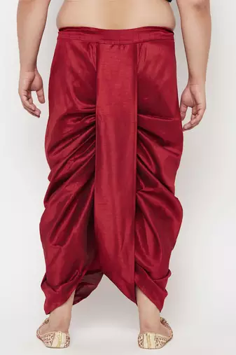 maroon solid dhoti
