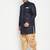 Plus navy blue and rose gold silk blend sherwani set