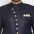 Plus navy blue and rose gold silk blend sherwani set