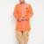 Plus orange and rose gold silk blend sherwani set