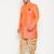 Plus orange and rose gold silk blend sherwani set