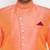 Plus orange and rose gold silk blend sherwani set