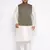 cream silk blend jacket kurta pyjama set
