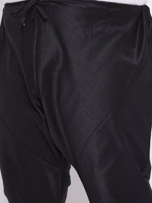 black silk blend jacket kurta pyjama set 5