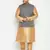 rose gold, blue and white silk blend jacket kurta pyjama set