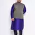 navy blue silk blend jacket kurta pyjama set