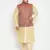 gold, maroon and white silk blend jacket kurta pyjama set