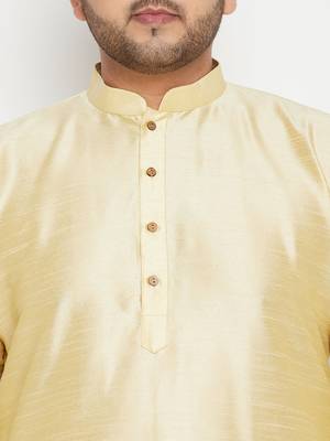 gold, maroon and white silk blend jacket kurta pyjama set 5