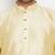 Plus gold, maroon and white silk blend jacket kurta pyjama set