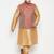 Plus rose gold, maroon and white silk blend jacket kurta pyjama set