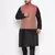 black silk blend jacket kurta pyjama set