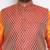 Plus orange silk blend jacket kurta pyjama set
