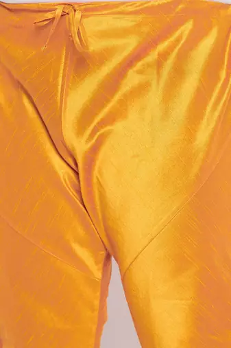 orange silk blend jacket kurta pyjama set