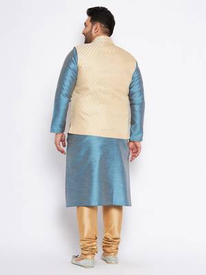aqua silk blend jacket kurta pyjama set 3