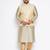 Plus beige silk blend jacket kurta pyjama set