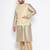 Plus beige silk blend jacket kurta pyjama set