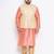 Plus pink silk blend jacket kurta pyjama set