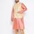 Plus pink silk blend jacket kurta pyjama set