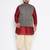 Plus maroon silk blend jacket kurta dhoti set