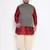 maroon silk blend jacket kurta dhoti set