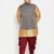 rose gold, blue and white silk blend jacket kurta dhoti set