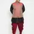 Black and Maroon Silk Blend Jacket Kurta Dhoti Set