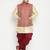 Plus gold, maroon and white silk blend jacket kurta dhoti set