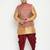 Plus rose gold, maroon and white silk blend jacket kurta dhoti set