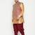 Plus rose gold, maroon and white silk blend jacket kurta dhoti set