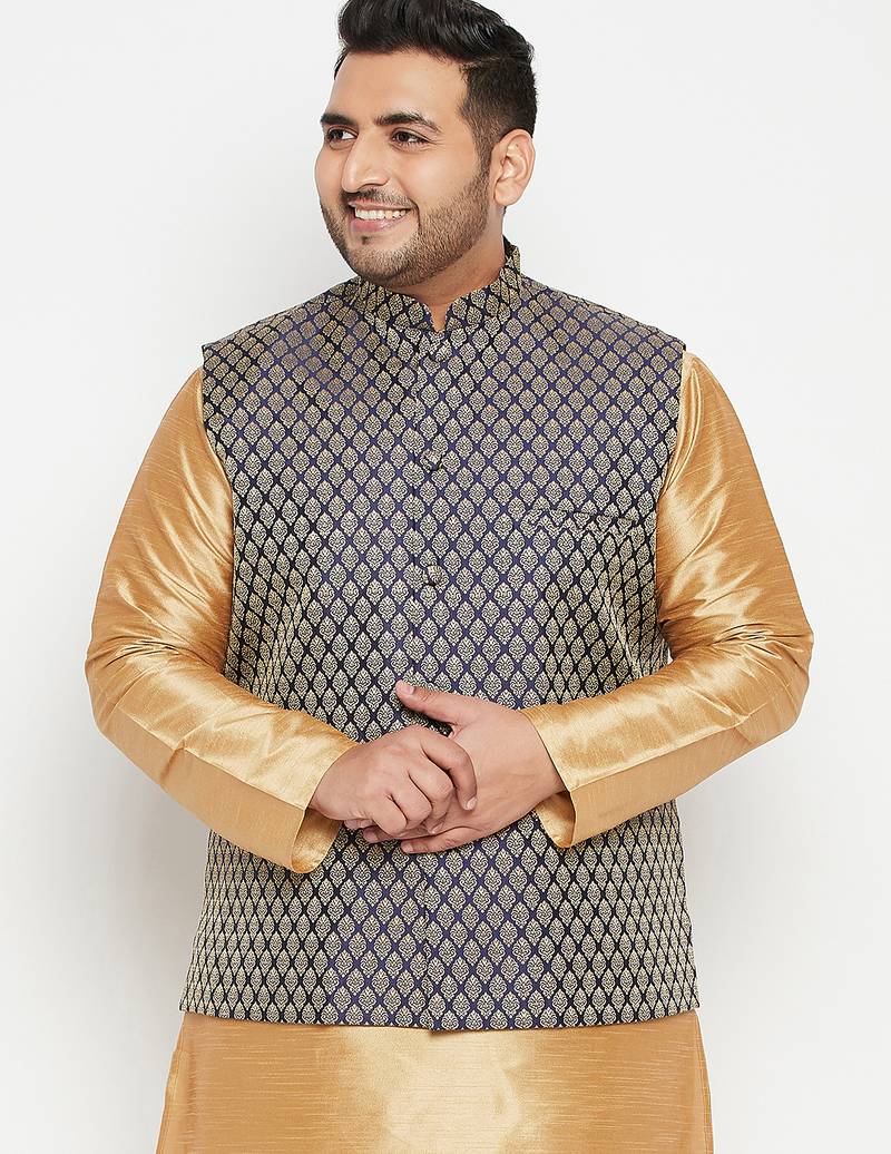 Plus blue nehru jacket