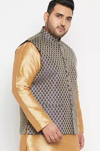 blue nehru jacket