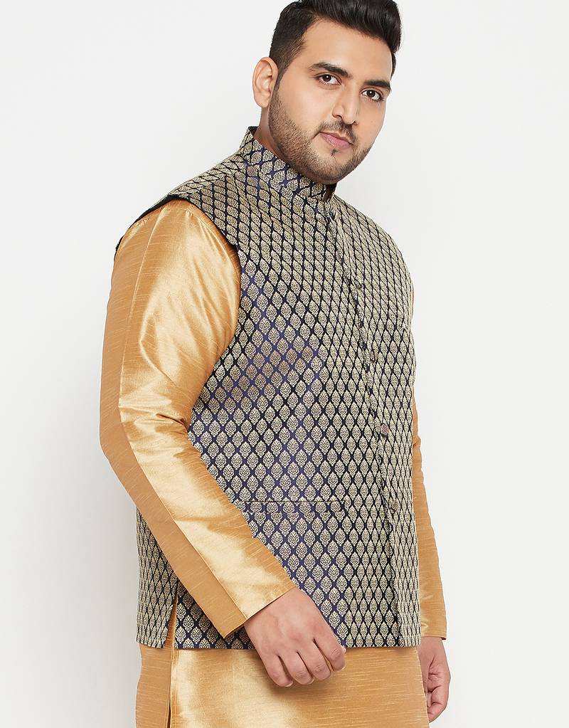 Plus blue nehru jacket