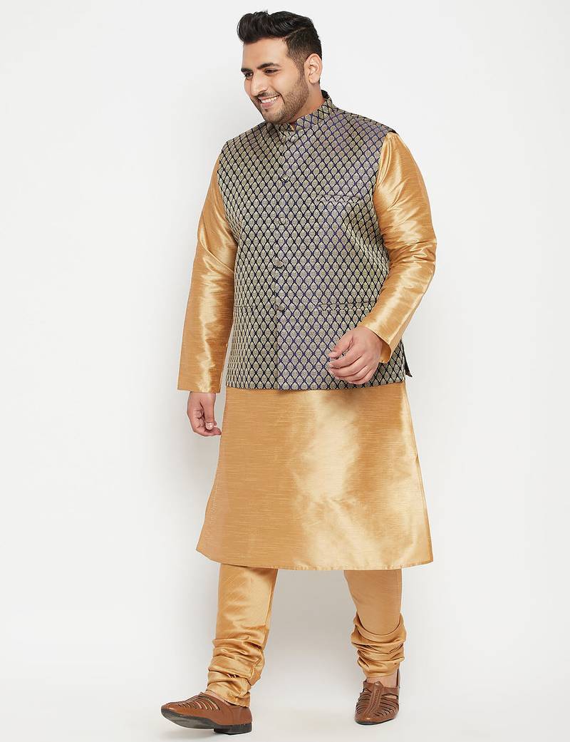 Plus blue nehru jacket