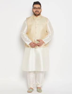 cream silk blend nehru jacket 5