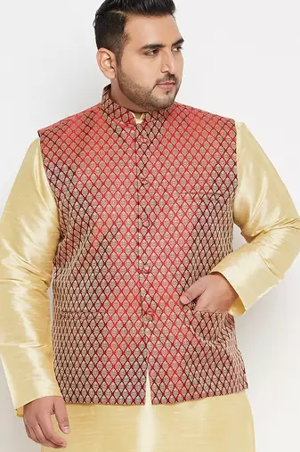 Plus maroon nehru jacket