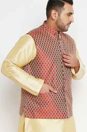 maroon nehru jacket