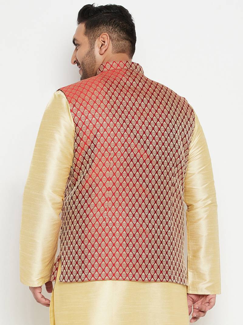 Plus maroon nehru jacket