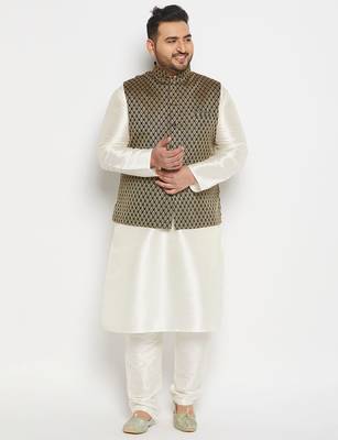 black and gold silk blend nehru jacket 5