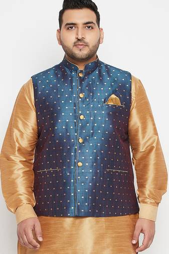 blue nehru jacket