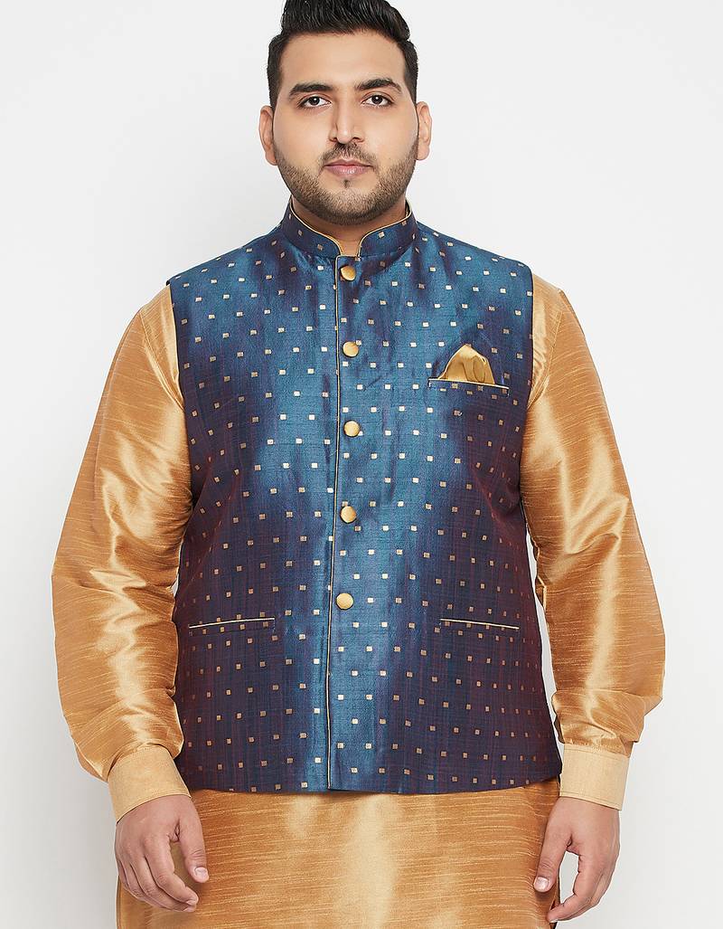 Plus blue nehru jacket