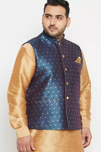 blue nehru jacket