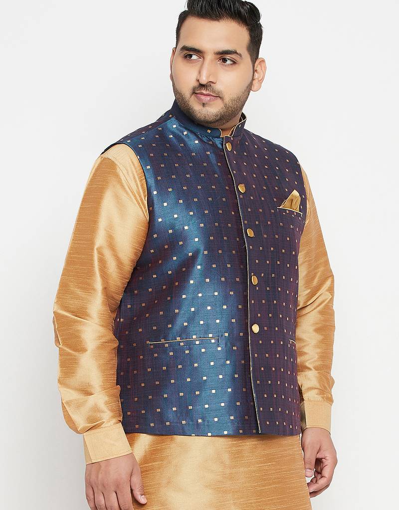 Plus blue nehru jacket