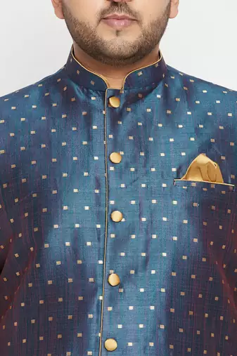 blue nehru jacket