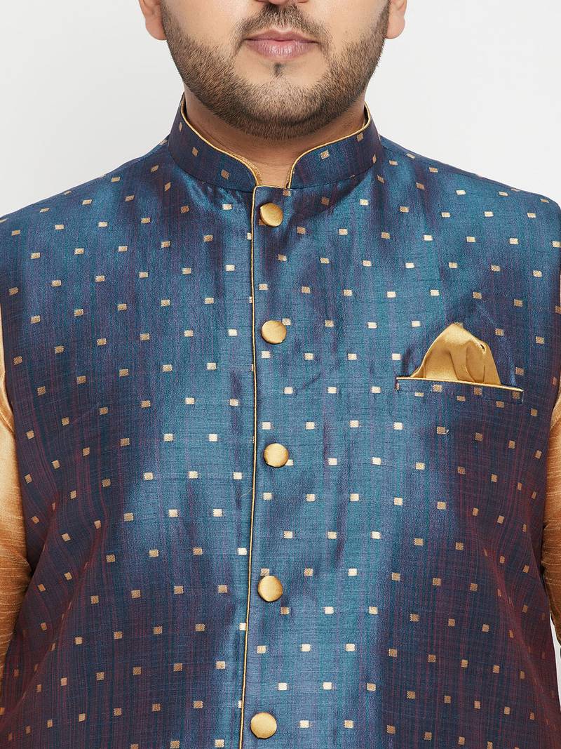 Plus blue nehru jacket