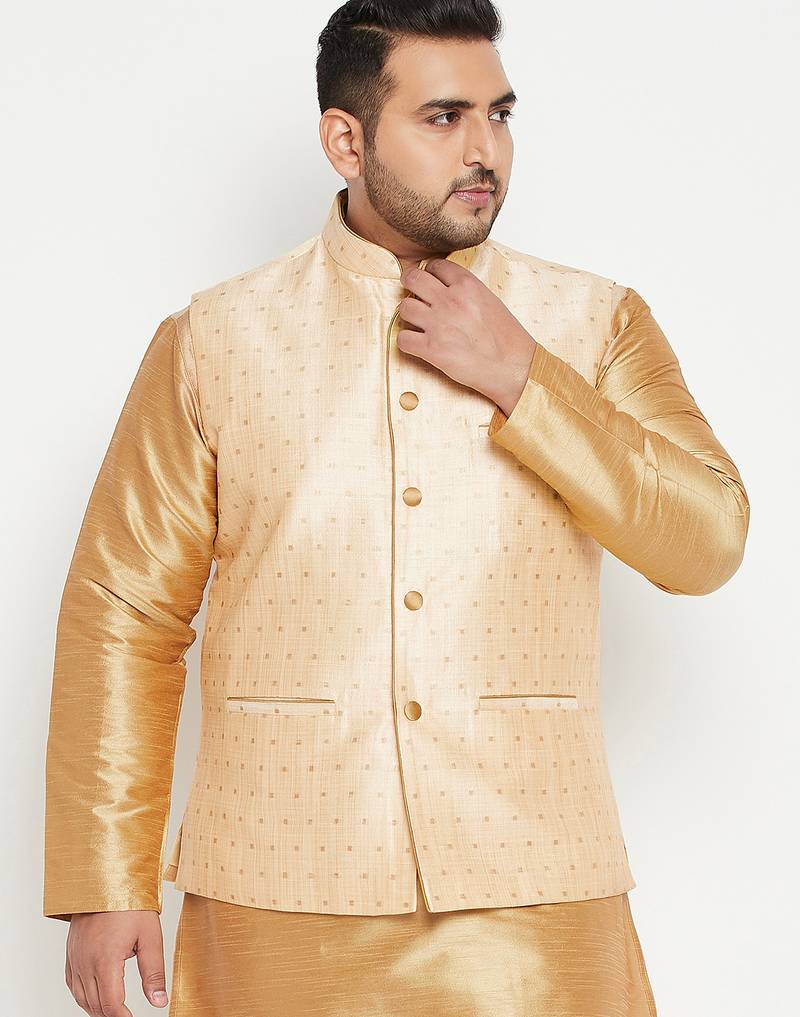 Plus gold nehru jacket